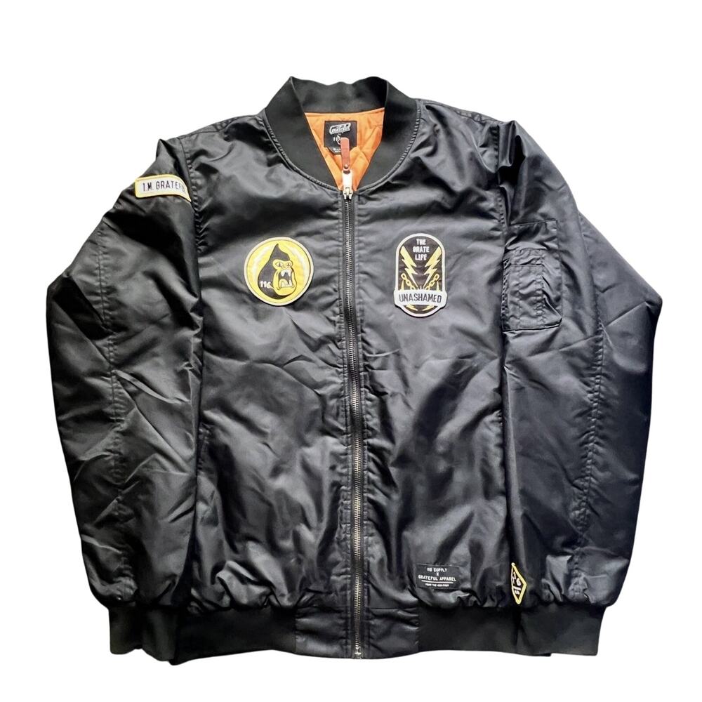 RARE 116 X Grateful Apparel Limited Edition "Unashamed" Patched Bomber Jacket